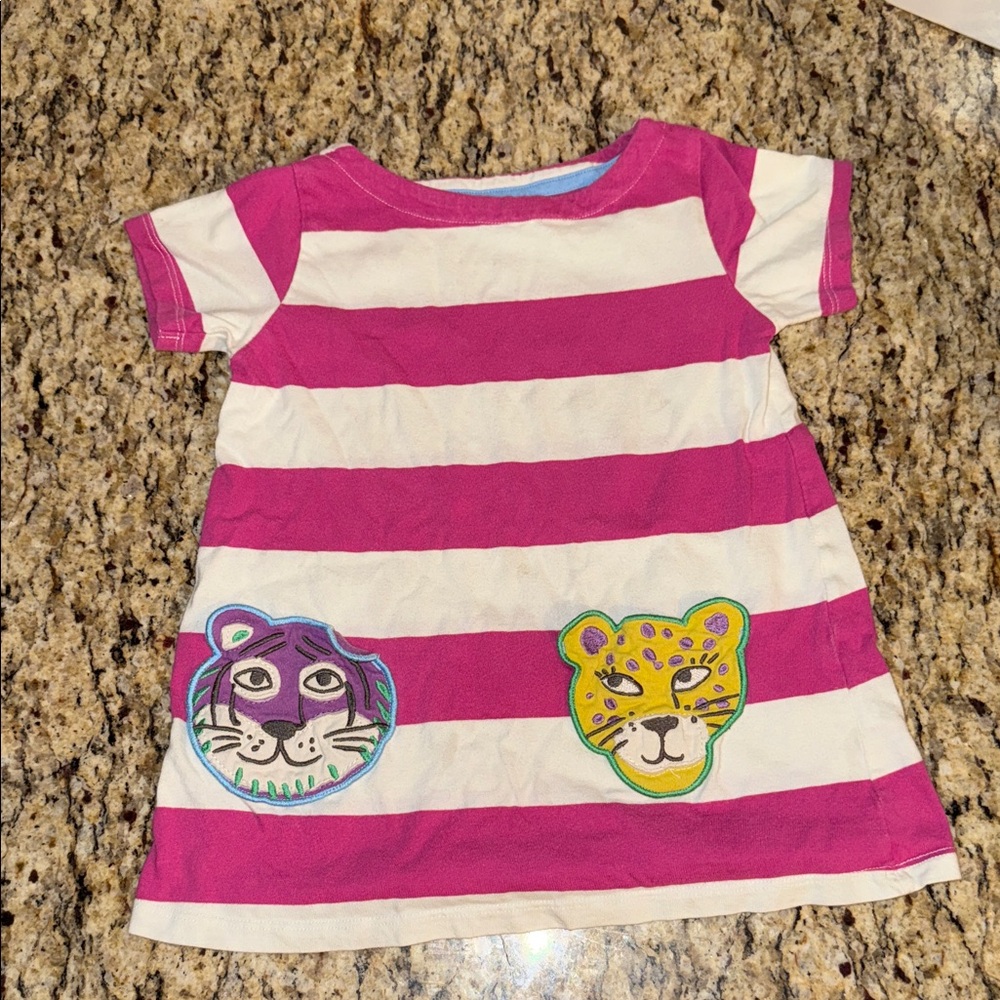 Mini Boden Pink and White Striped‎ Dress